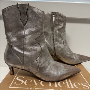 Seychelles Metallic Silver Heeled Boots